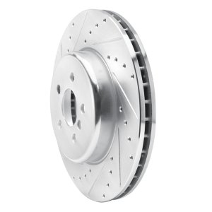 BMW 530E Brake Rotor (1) - Front Left - R1 Concepts - Drilled & Slotted - Silver - `17-`25
